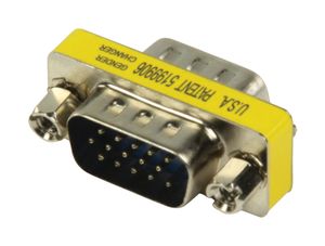 Valueline GCHD-MM15P tussenstuk voor kabels VGA 15-pin D-Sub (M) Zilver
