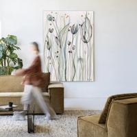 Urban Cotton Wandkleed 'Dreamy Landscape' 110 x 145cm in Frame - black