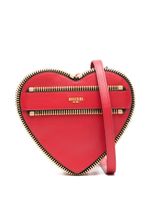 Moschino heart-shaped zip-detailing clutch bag - Rouge