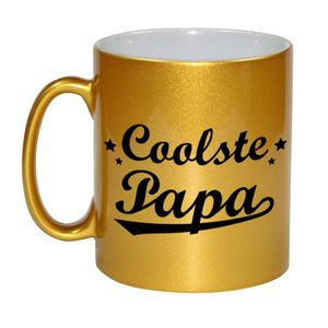 Coolste papa gouden mok / beker voor Vaderdag 330 ml