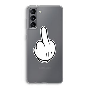 Middle finger white: Samsung Galaxy S21 Transparant Hoesje