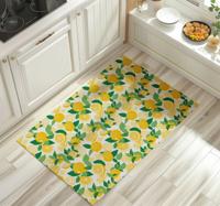 Patroon van citroenschijfjes vinyl tapijt geel