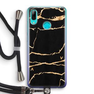 Gouden marmer: Huawei P Smart (2019) Transparant Hoesje met koord