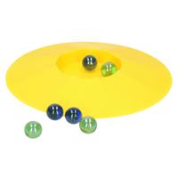 Knikkerpot met knikkers - geel - 17 cm - knikkeren - buiten spellen