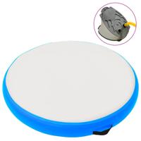 VidaXL Gymnastiekmat met pomp opblaasbaar 100x100x15 cm pvc blauw