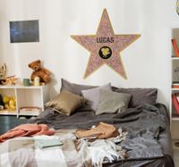 Muursticker kinderkamer Hollywood ster met naam