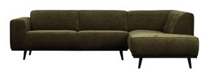 BePureHome Hoekbank 'Statement' Rechts, Rib, kleur Warm Groen