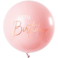 XL Ballon Happy Birthday Elegant Lush Blush premium - 80cm - thumbnail