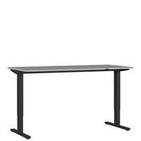 Elektrisch Bureau Ergonoma Lichtgrijs Zwart 180 CM