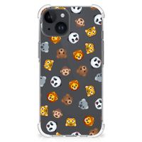 Doorzichtige Silicone Hoesje voor iPhone 15 Plus Dieren Emojis - thumbnail