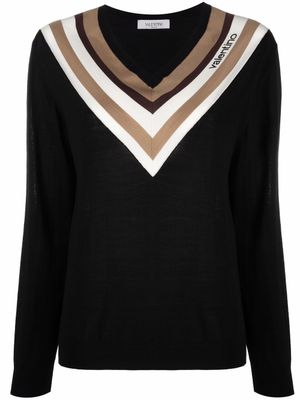 Valentino Garavani pull à rayures - Noir
