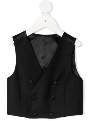 Dolce & Gabbana Kids veston à boutonnière croisée - Noir