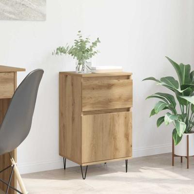 Dressoir artisanaal eikenkleurig 35 x 40 x 70 cm Bewerkt hout