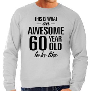 Awesome 60 year / 60 jaar cadeau sweater / trui grijs heren