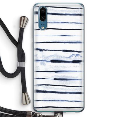 Ink Stripes: Huawei P20 Transparant Hoesje met koord