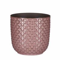 Mica Decorations Plantenpot - keramiek - roze - 13 x 13 cm