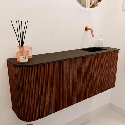 Toiletmeubel Mondiaz Joya | 101.6 cm | Meubelkleur Ruby | Faye wastafel Urban Rechts | Zonder kraangat(en)