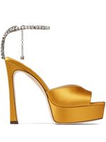 Jimmy Choo sandales Saeda 125 mm à ornements en cristal - Jaune