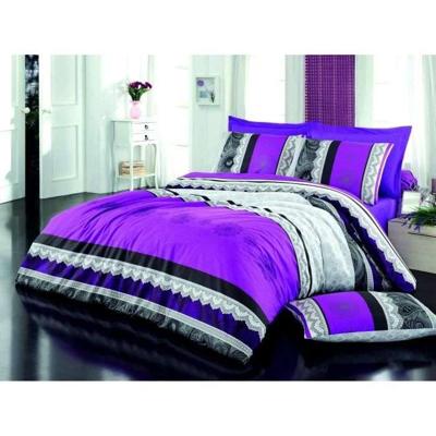 Beddengoedset - 1 dekbedovertrek 220 x 240 cm + 2 kussenslopen 60 x 60 cm - 100% versterkt katoen - Lila