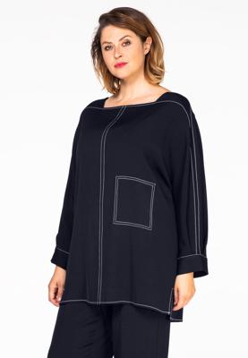 Yoek Shirt contrast stitching COSI | Blauw | Maat 58/60