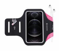 Swissten Hardloop Telefoonhouder - Waterdichte Hardloopband - t/m 7 inch - Roze