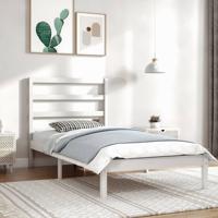 Bedframe zonder matras massief grenenhout wit 90x200 cm