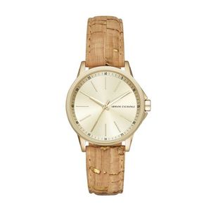 Horlogeband Armani Exchange AX4350 Leder Beige 18mm