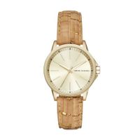 Horlogeband Armani Exchange AX4350 Leder Beige 18mm