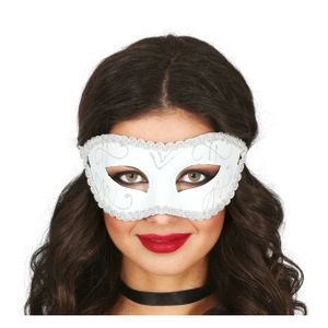 Verkleed oogmasker Venitiaans - wit - volwassenen - Carnaval/gemaskerd bal   -