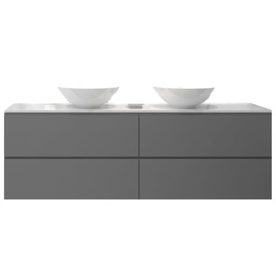Badkamermeubelset Gliss Hermes 200 cm Beton Grijs Met Waskom