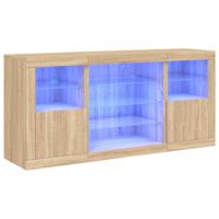 vidaXL Dressoir met LED-verlichting 142,5x37x67 cm sonoma eikenkleurig - thumbnail