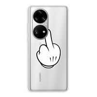 Middle finger white: Huawei P50 Pro Transparant Hoesje