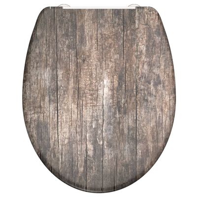 SCHÜTTE toiletbril met soft-close old wood duroplast met print