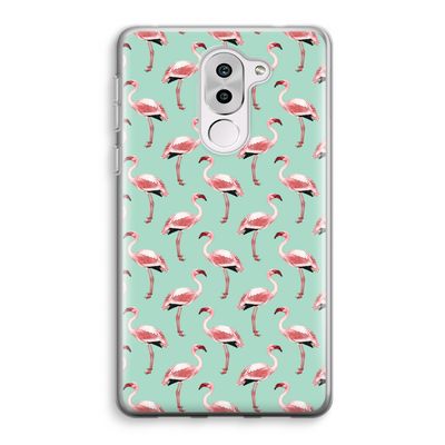 Flamingoprint groen: Honor 6X Transparant Hoesje