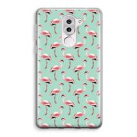 Flamingoprint groen: Honor 6X Transparant Hoesje