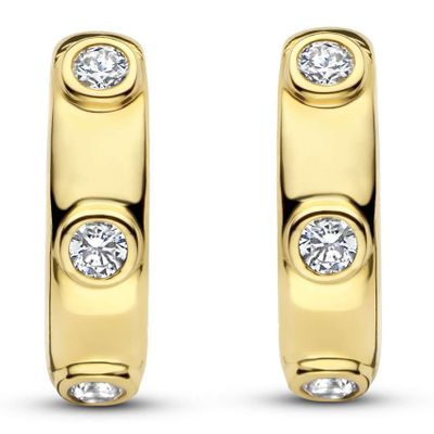 TI SENTO-Milano 7953ZY Oorringen zilver-zirconia goudkleurig-wit 3 x 12 mm
