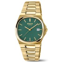 Boccia 3657-05 Horloge titanium goudkleurig-groen 37 mm - thumbnail