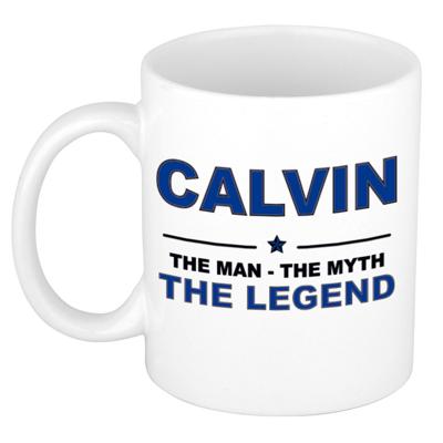 Calvin cadeau mok - man myth legend - naam koffiemok - 300 ml - collega - vaderdag