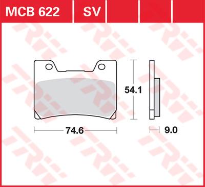 TRW Remblokken, en remschoenen voor de moto, MCB622 Allround organisch