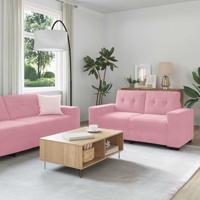 Bankstel 3 pcs Roze 221 x 80 x 80 cm Fluweel