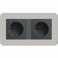 Gira E3 dubbel stopcontact grijs antraciet