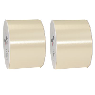 3x XL hobby/decoratie beige kunststof sierlinten 9 cm/90 mm x 91 meter