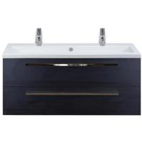 Seville Badmeubelset 120 cm - 2 Laden Black Oak - Wastafel Djazz Enkel 2 Kraangaten