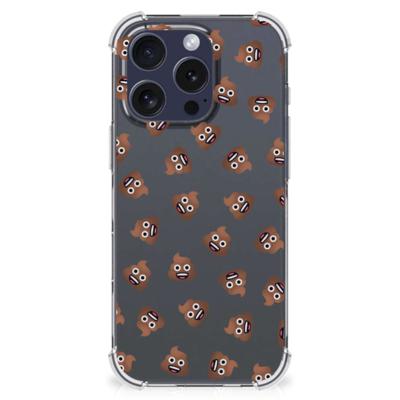 Doorzichtige Silicone Hoesje voor iPhone 16 Pro Poep Emojis