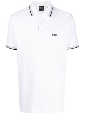 BOSS polo à logo brodé - Blanc