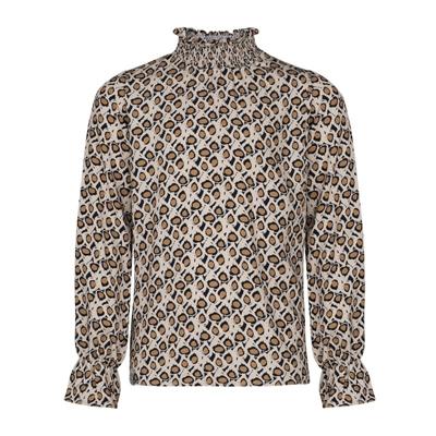 KIEstone winter blouse meisjes - bruin panter - Fieke
