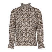 KIEstone winter blouse meisjes - bruin panter - Fieke KIEstone winter blouse meisjes - bruin panter - Fieke