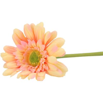 Kunstbloem Gerbera - 72 cm - zalmkleurig - Real Touch - kunst zijdebloemen