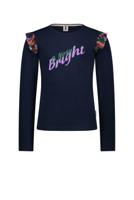 B.Nosy Meisjes shirt mesh ruffels - Navy blauw