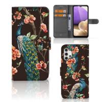 Samsung Galaxy A32 4G | Telefoonhoesje | Met pasjeshouder | Pauw met Bloemen